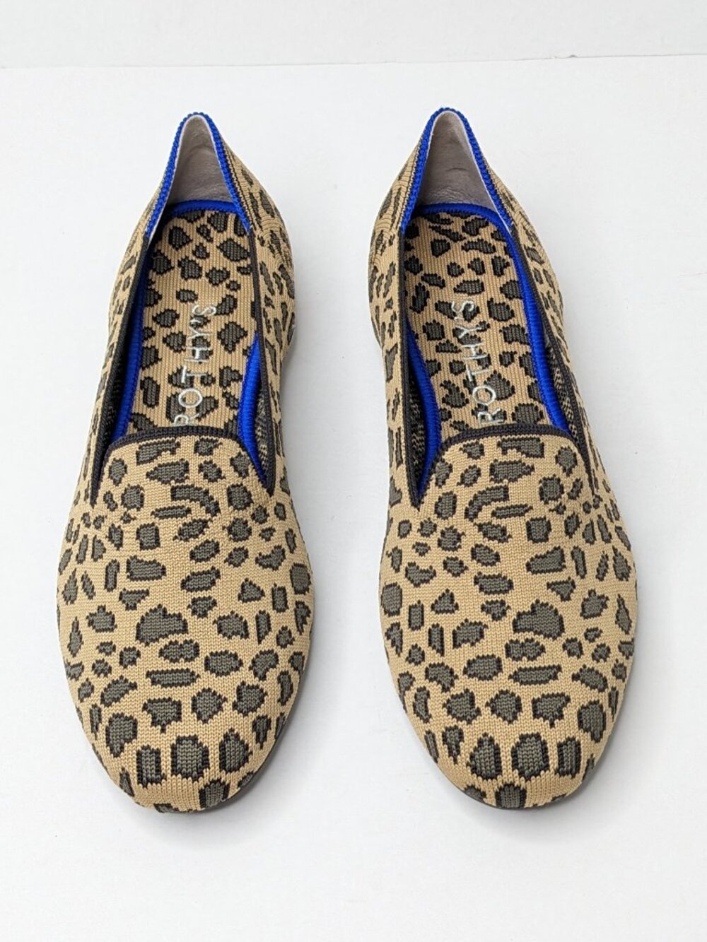 Rothy's The Loafer Casual Slip-On Flats Spotted Leopard Knit Womens 9.5
